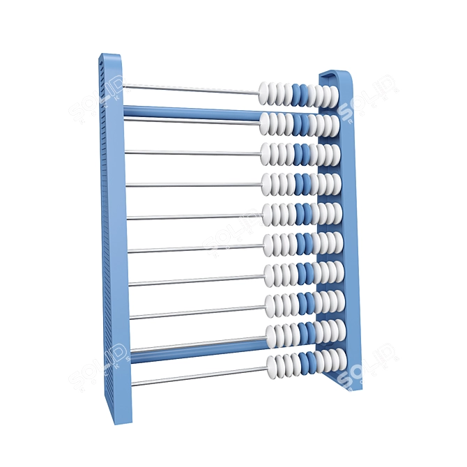 Retro Plastic Abacus | Vintage Counting 3D model image 1