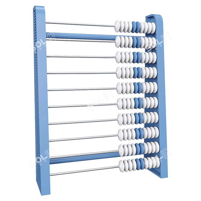 Retro Plastic Abacus | Vintage Counting 3D model image 4