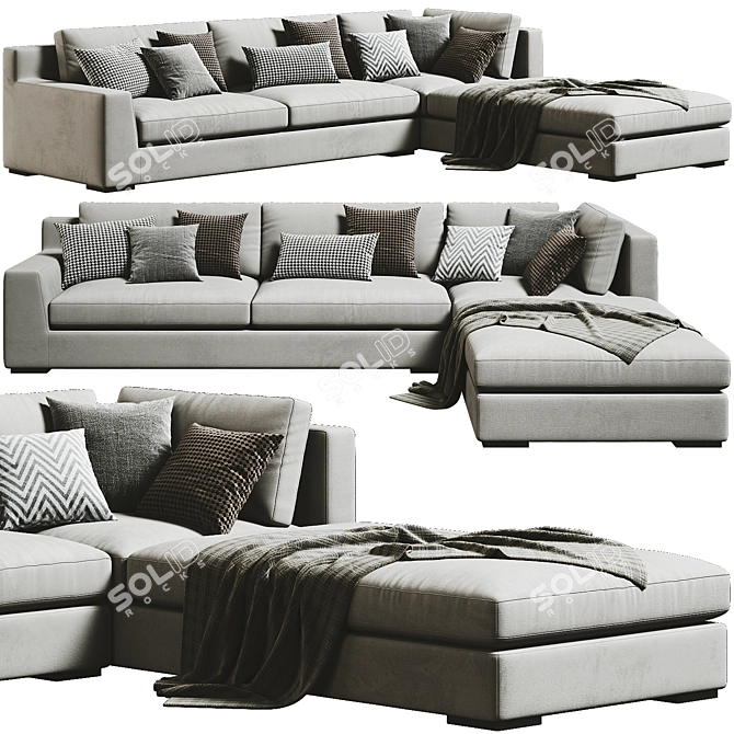 Gran Milano Sectional Chaise 02 3D model image 1