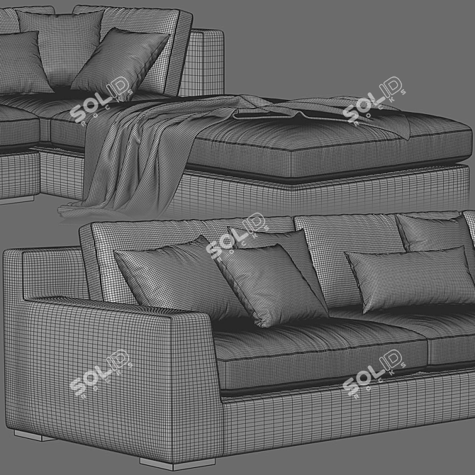 Gran Milano Sectional Chaise 02 3D model image 4