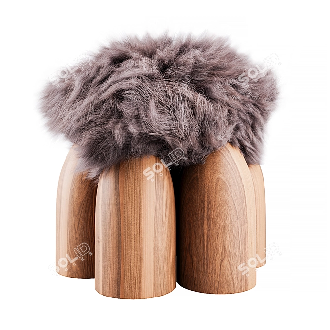 SENFO Ottoman Natural Fur 3D model image 4