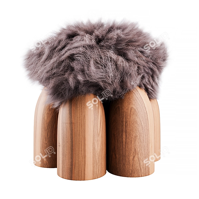 SENFO Ottoman Natural Fur 3D model image 5