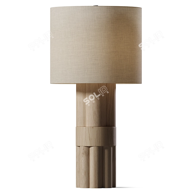 Sleek Acacia Wood Table Lamp 3D model image 1