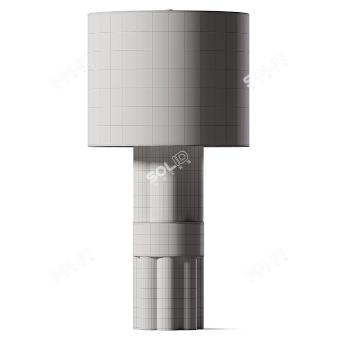 Sleek Acacia Wood Table Lamp 3D model image 3