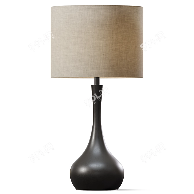 Elegant Glass Table Lamp 3D model image 1