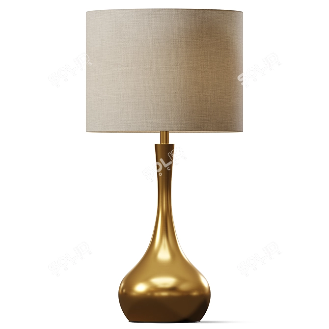 Elegant Glass Table Lamp 3D model image 2