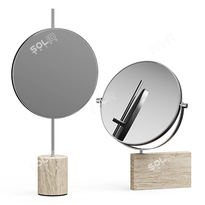 Modern Marble Vanity Mirror Set 3D model image 1