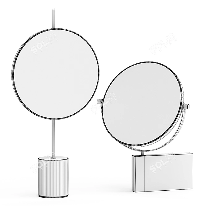 Modern Marble Vanity Mirror Set 3D model image 2