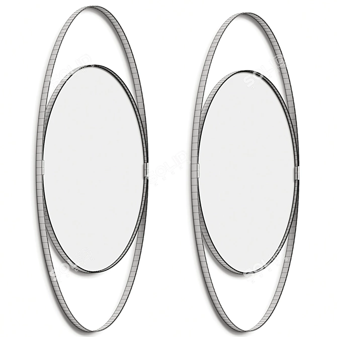 **Sleek Modern Wall Mirror Kit** 3D model image 2