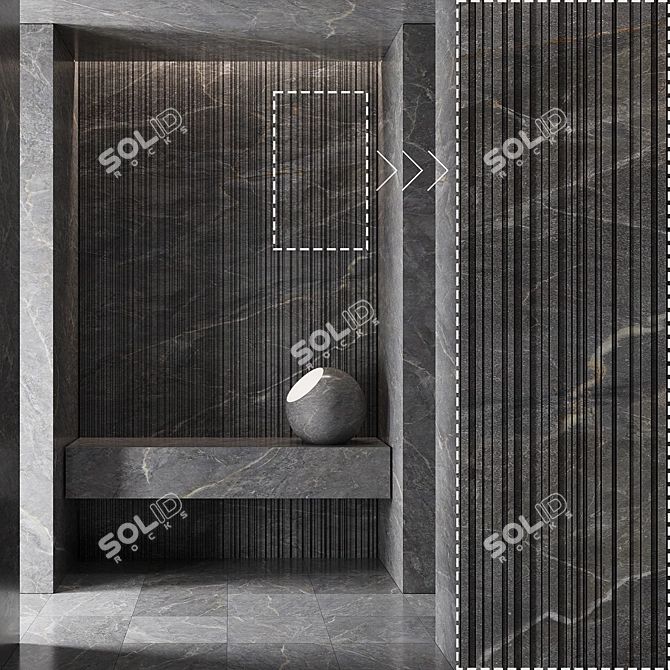 Luxury Marble Stone Tiles Kit 3D model image 3