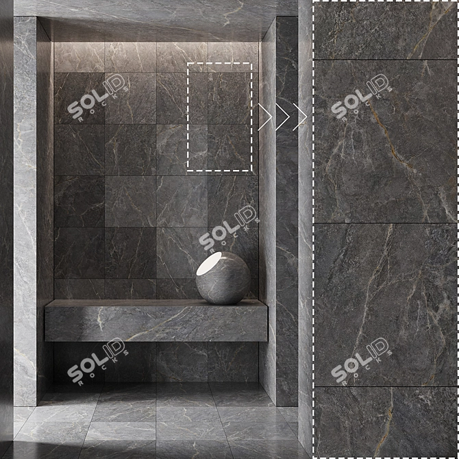 Luxury Marble Stone Tiles Kit 3D model image 4