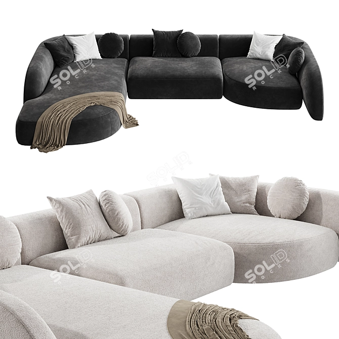 Modern Freya Sectional Sofa Home 3D model image 2