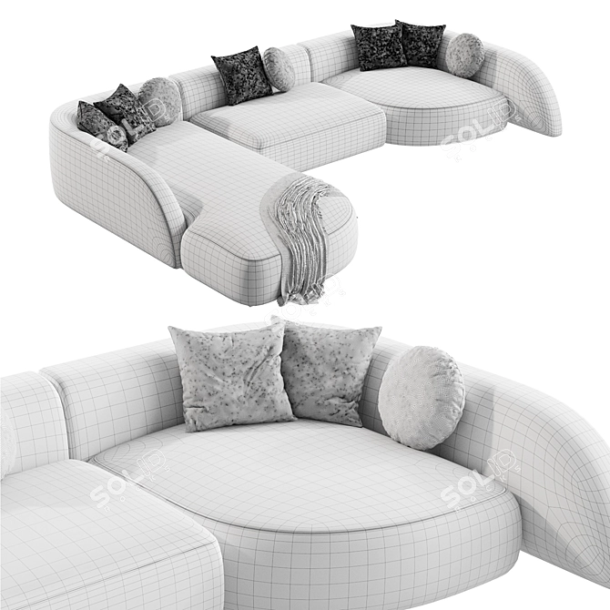 Modern Freya Sectional Sofa Home 3D model image 3