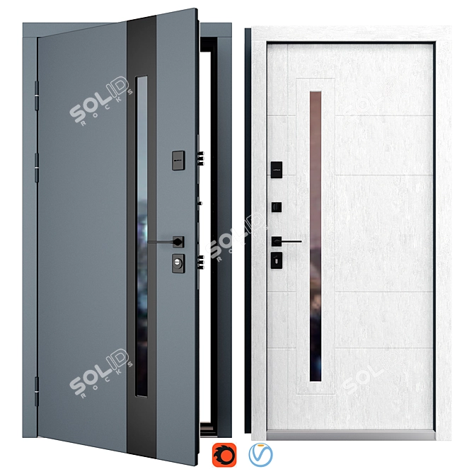 Metal Entry Door MG 815/146 3D model image 1