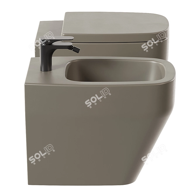 Fio Ceramic WC & Bidet 3D model image 2