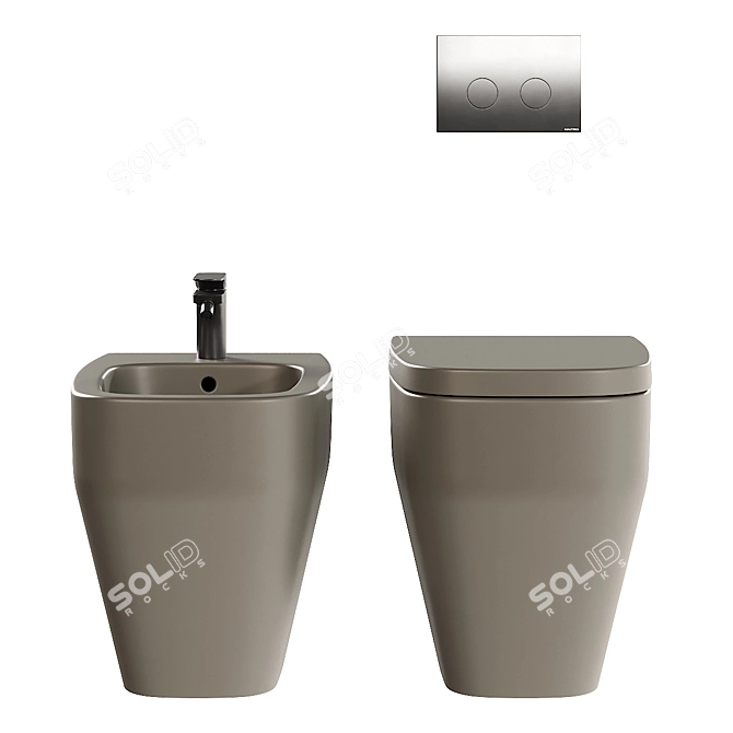 Fio Ceramic WC & Bidet 3D model image 3