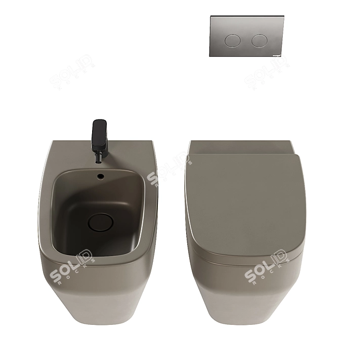 Fio Ceramic WC & Bidet 3D model image 4