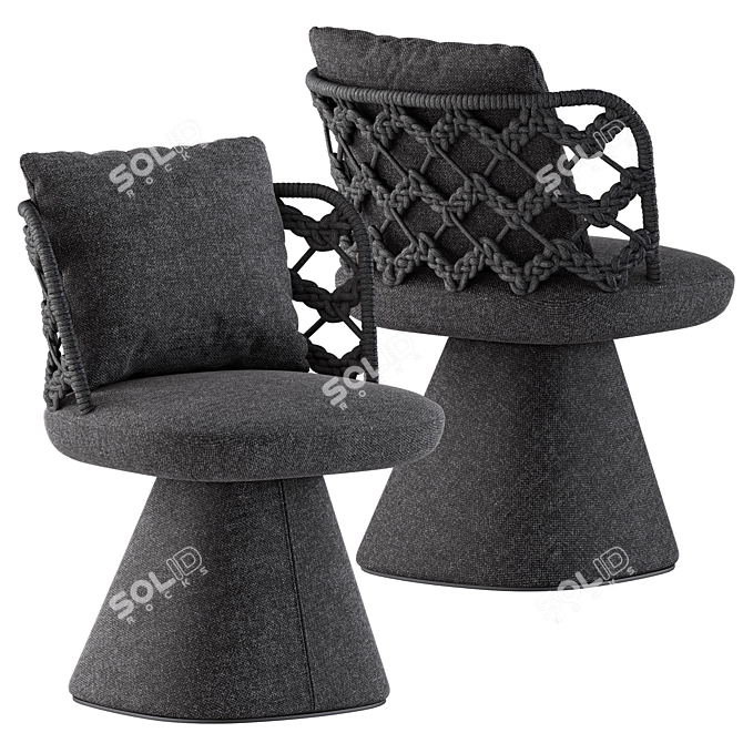 Flair O' Couture Chair: Chic Elegance 3D model image 1