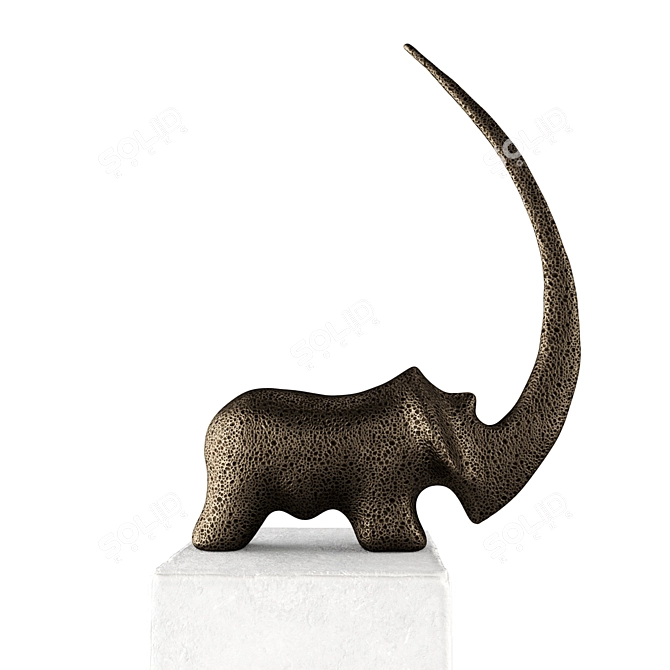 Contemporary Rhino Sculpture Art 3D model image 1