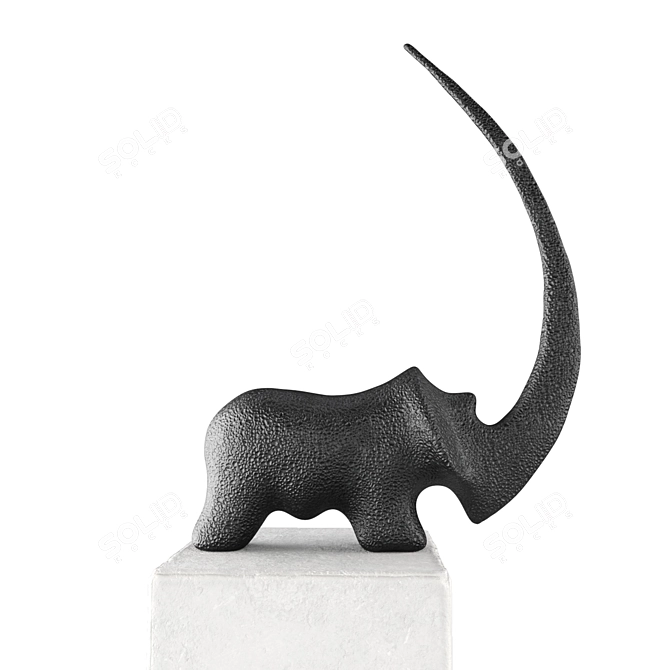 Contemporary Rhino Sculpture Art 3D model image 2