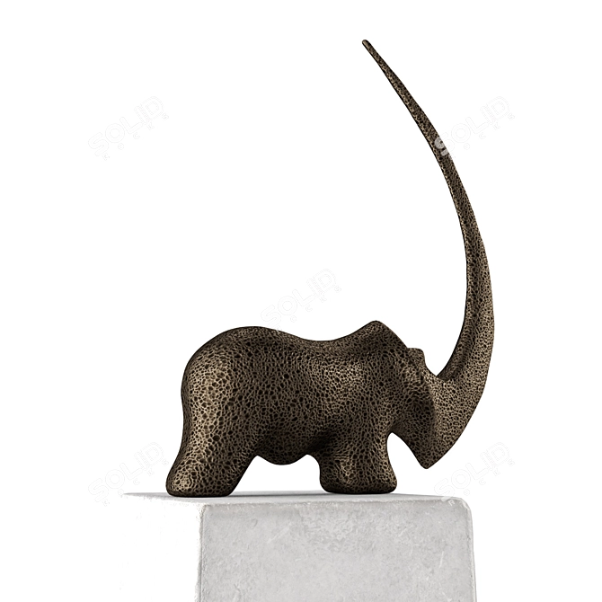 Contemporary Rhino Sculpture Art 3D model image 5