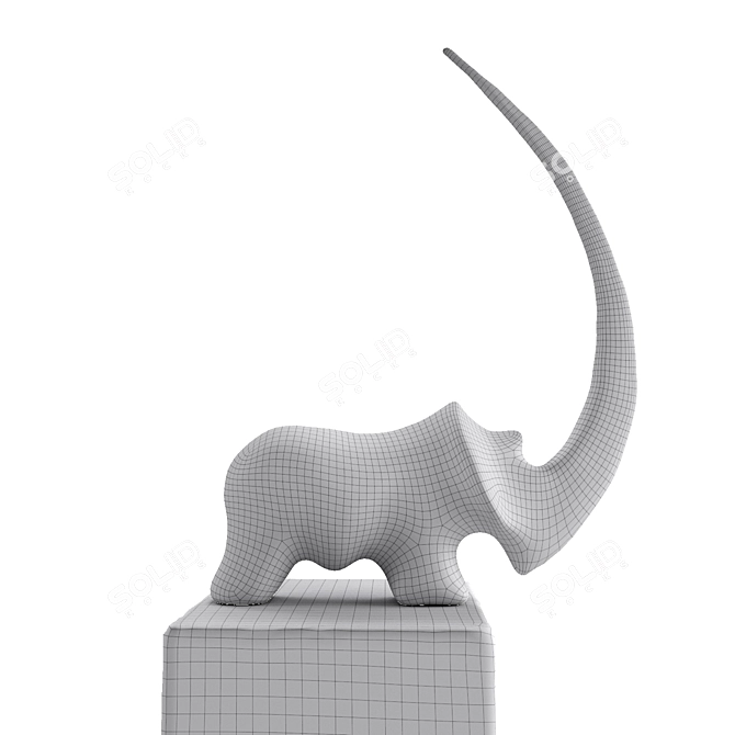 Contemporary Rhino Sculpture Art 3D model image 7