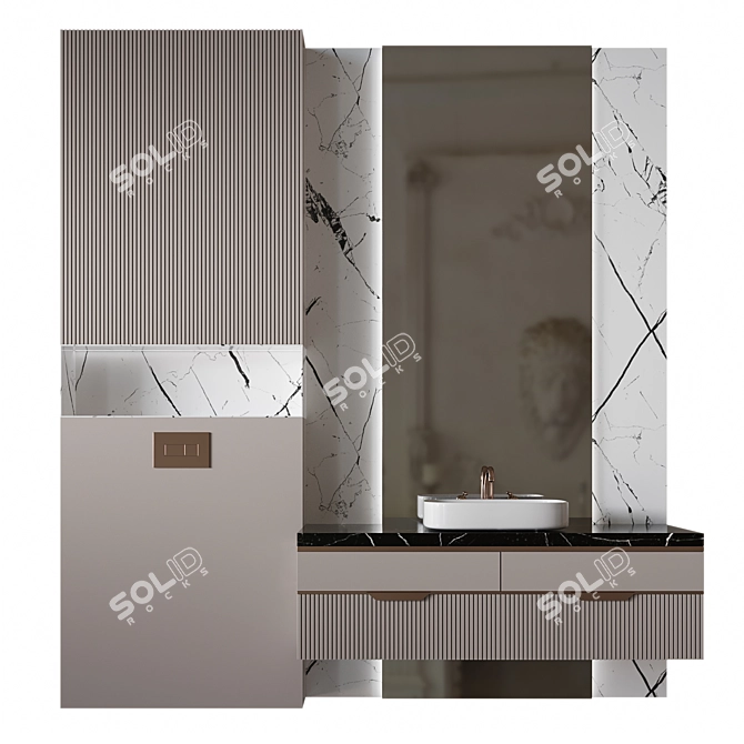 Luxury Bath Set 24 Pieces 3D model image 1