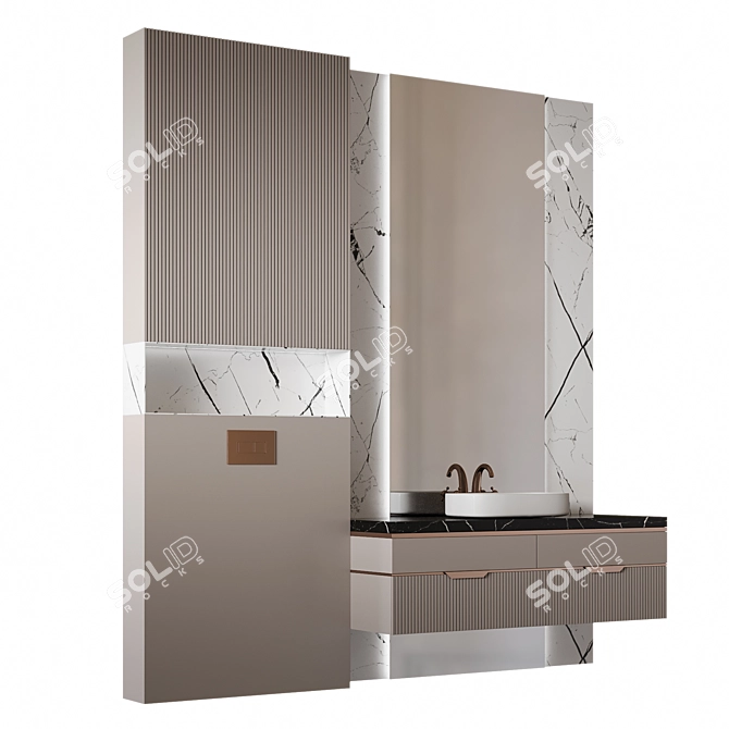 Luxury Bath Set 24 Pieces 3D model image 2