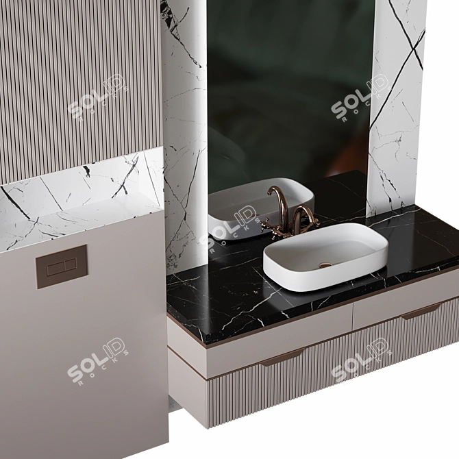 Luxury Bath Set 24 Pieces 3D model image 4
