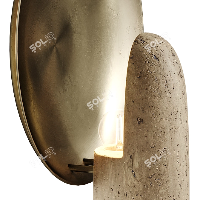 Sleek Black Rooster Halo Lamp 3D model image 3