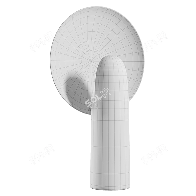 Sleek Black Rooster Halo Lamp 3D model image 4