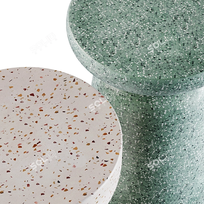 Terrazzo Side Tables Set, Mesquida & Pada 3D model image 6