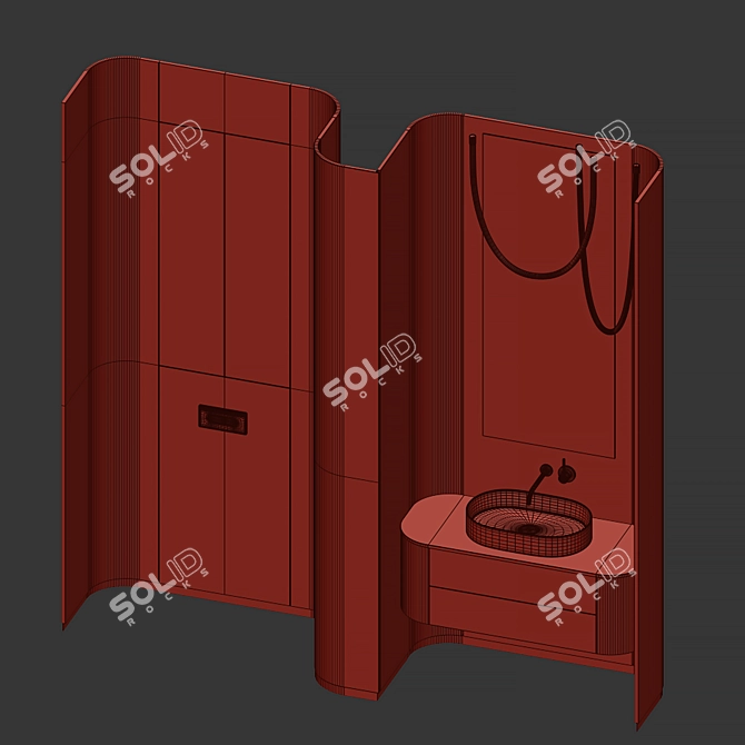 Wave Organic Bathroom Furnishings 3D model image 4