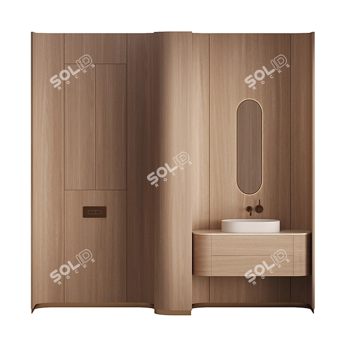 Wave Organic Bathroom Furnishings 3D model image 5