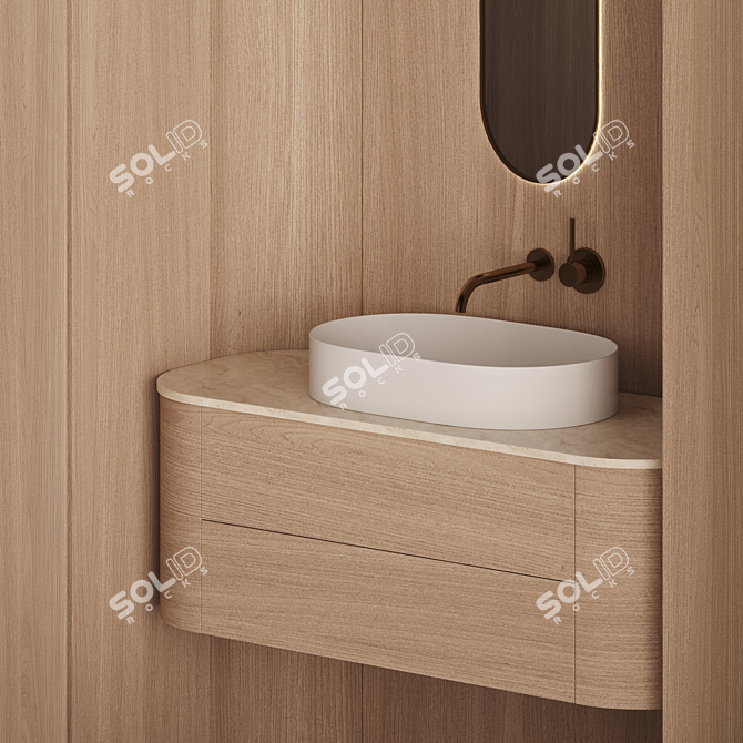 Wave Organic Bathroom Furnishings 3D model image 7