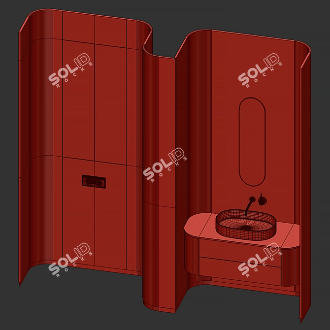 Wave Organic Bathroom Furnishings 3D model image 8