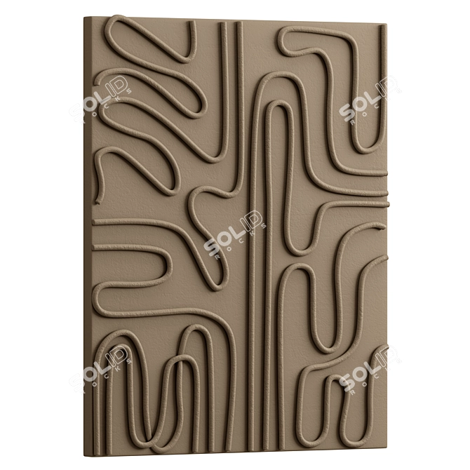 Modern Abstract Wall Art Piece 3D model image 3