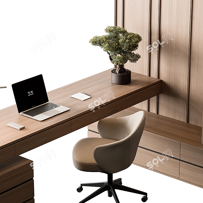 Modern Office Furniture Set 3D model image 2