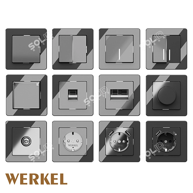 Werkel Graphite Acrylic Mechanisms 3D model image 1