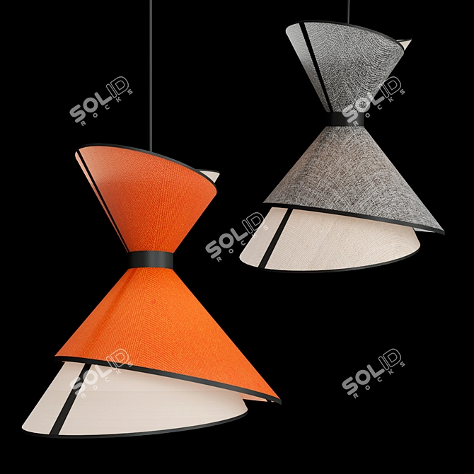 Kimono Grand LED Fabric Lamp 3D model image 2