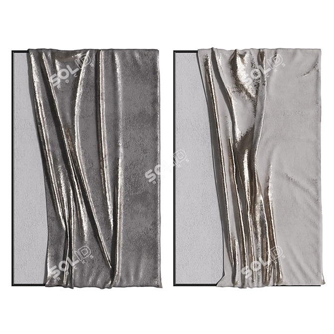 Fabric Folds Wall Panel 3D model image 7