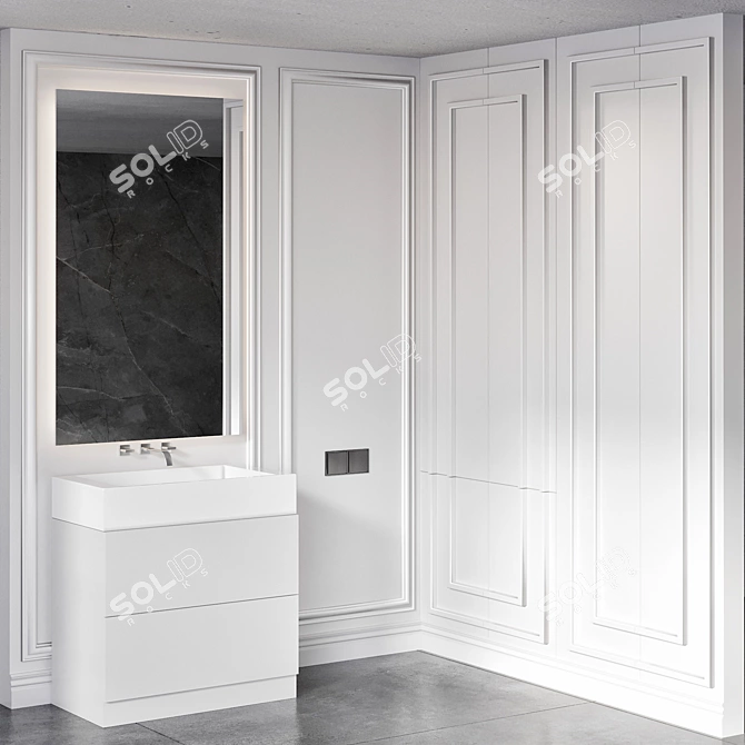  Modern Bathroom Furniture Set 3D model image 1