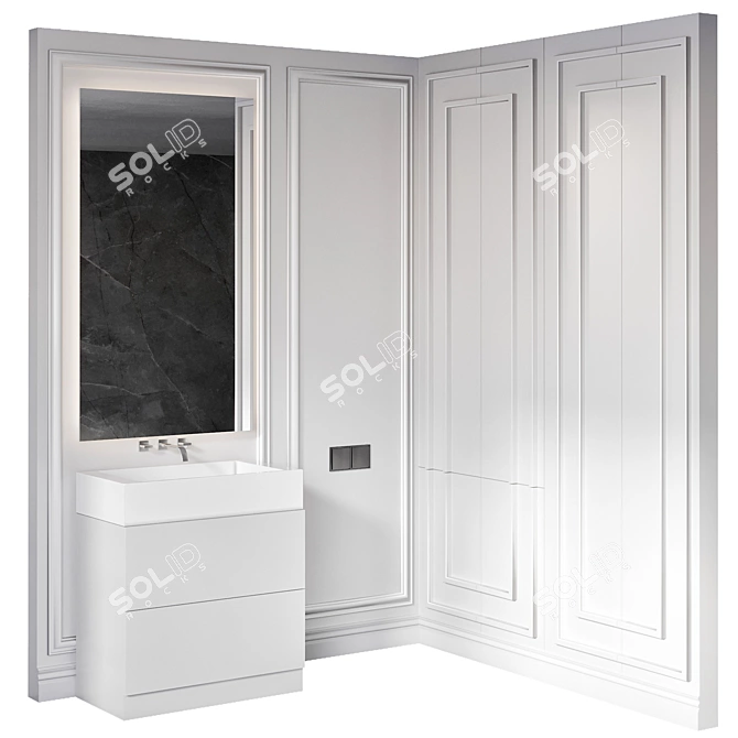  Modern Bathroom Furniture Set 3D model image 6