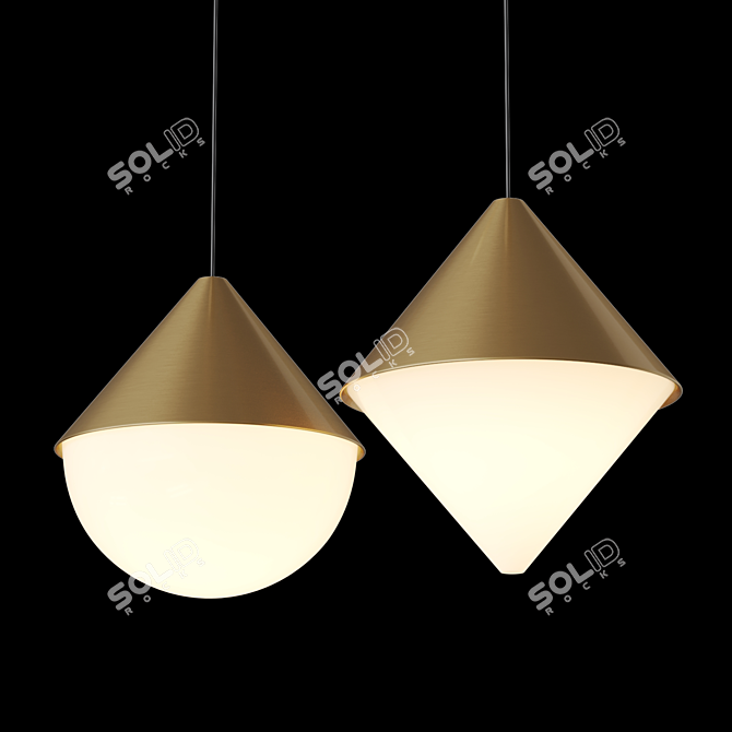 Modern Corner Design Cone Light 3D model image 3