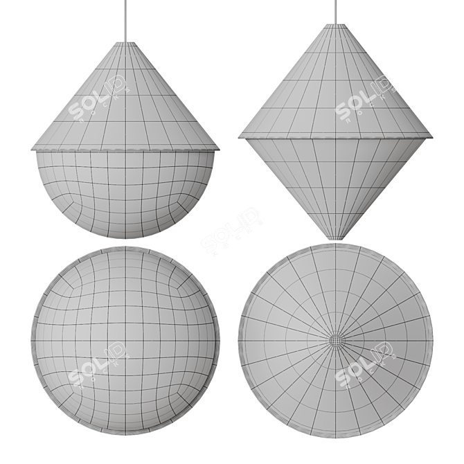 Modern Corner Design Cone Light 3D model image 5