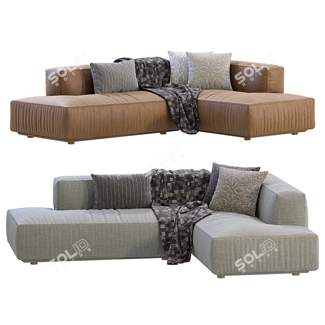 Modern Arflex Corner Sofa Set 3D model image 1