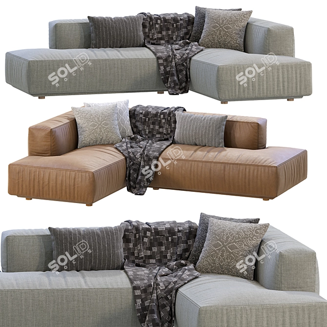 Modern Arflex Corner Sofa Set 3D model image 2