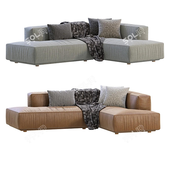 Modern Arflex Corner Sofa Set 3D model image 3