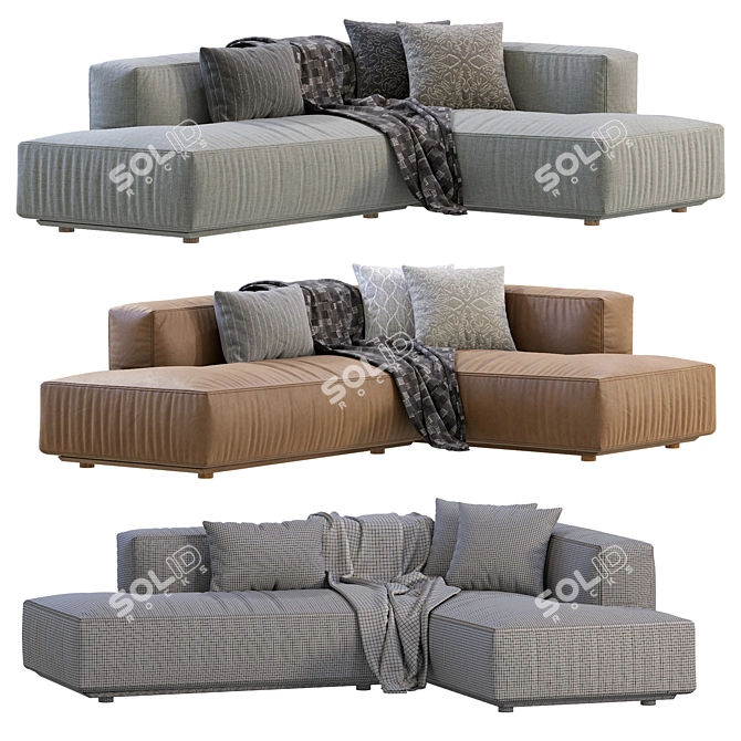 Modern Arflex Corner Sofa Set 3D model image 4