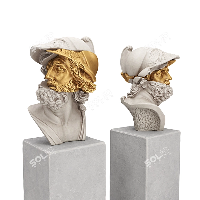 Grandeur Golden Slice Sculpture 3D model image 2